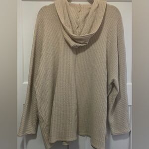 American Eagle Open Front Hooded Cardigan, 3/4 Sleeve, Size L